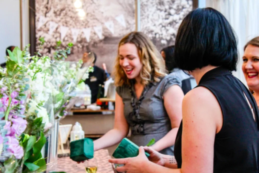 Sara Harmon, creative director at SizzlePop Creative, styling a client project